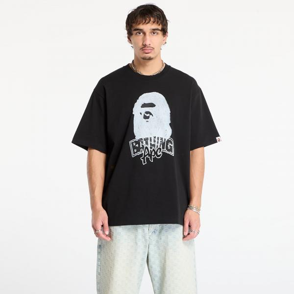 Tričko A BATHING APE Hand Drawn Ape Head Relaxed Fit Tee Black S