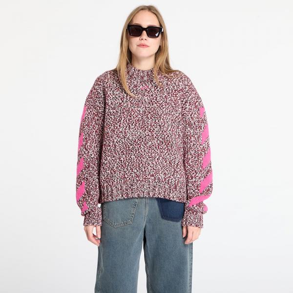 Svetr Off-White Mouline Arrow Knit Crewneck Red Dahlia M