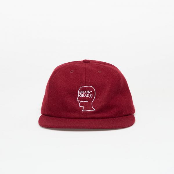 Kšiltovka Brain Dead Flannel Logohead 6 Panel Hat Burgundy Universal