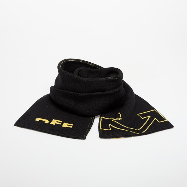 Šála OFF-WHITE KIDS Type Logo Scarf Black/ Yellow Universal