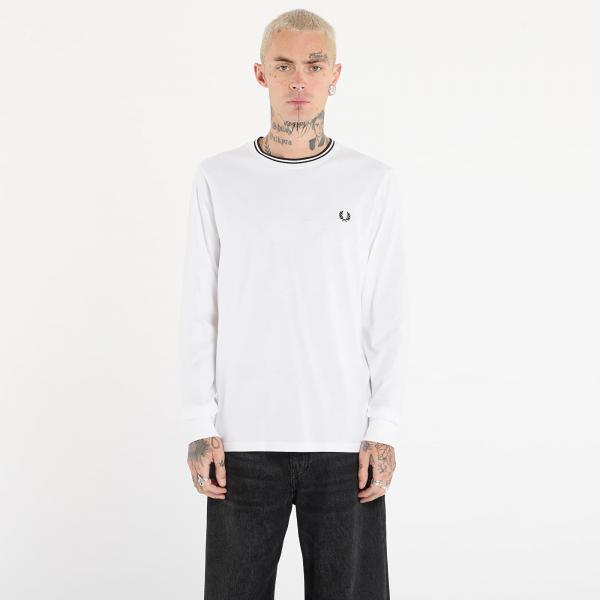 Tričko FRED PERRY Ls Twin Tipped T-Shirt White S