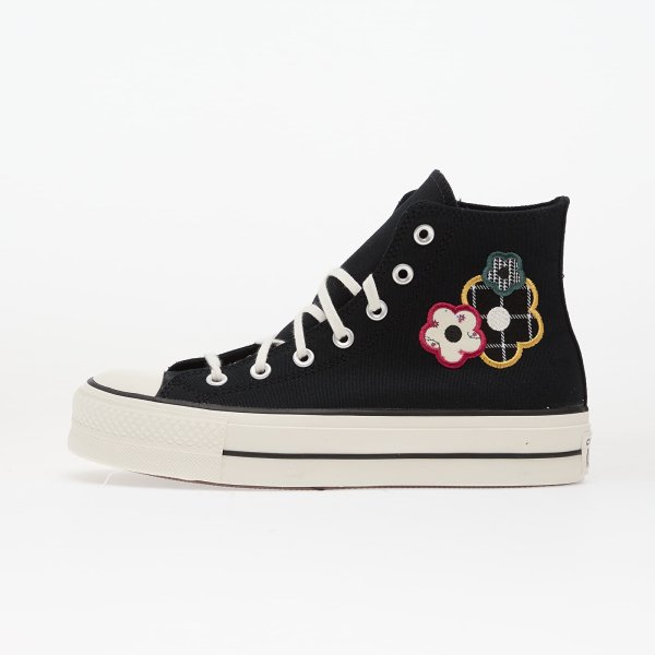 Tenisky Converse Chuck Taylor All Star Lift Platform Floral Patchwork Hi Black/ White/ Sunny Angle EUR 39