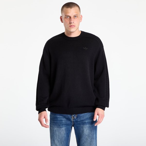 Svetr adidas Premium Essentials Knit Crewneck Black/ Semi Lucid Fuchsia L