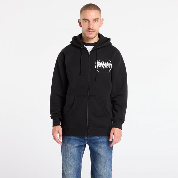 Mikina PLEASURES Pond Zip Hoodie Black L