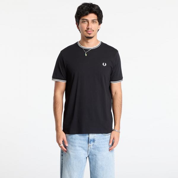 Tričko FRED PERRY Twin Tipped T-Shirt Black L
