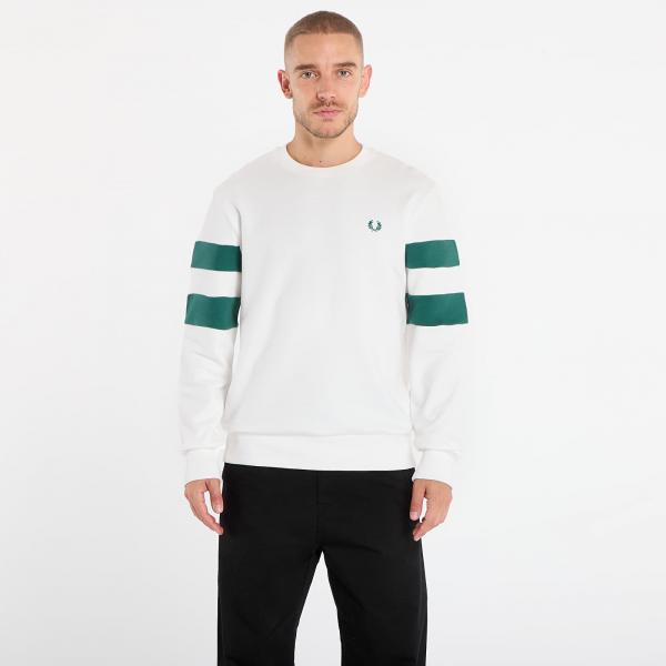 Mikina FRED PERRY Peached Tipped Sleeve Sweatshirt Snow White XL