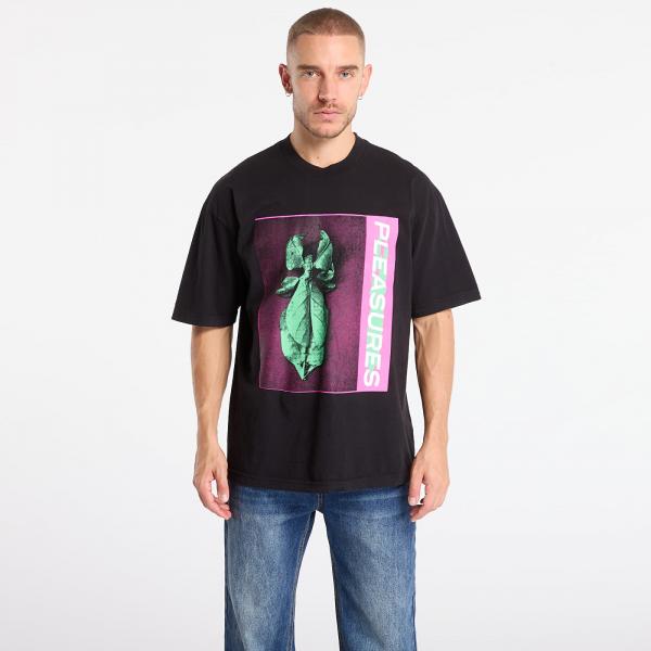 Tričko PLEASURES Leaf T-Shirt Black XXL