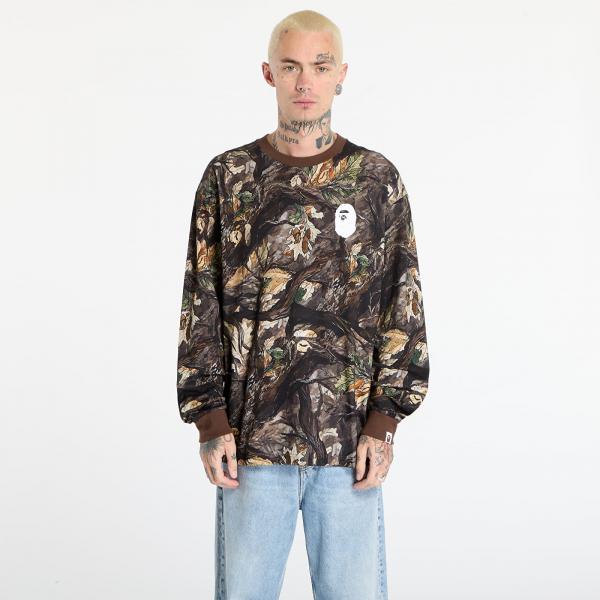 Tričko A BATHING APE Tree Edge Camo Relaxed Fit Ls Tee UNISEX Brown XL