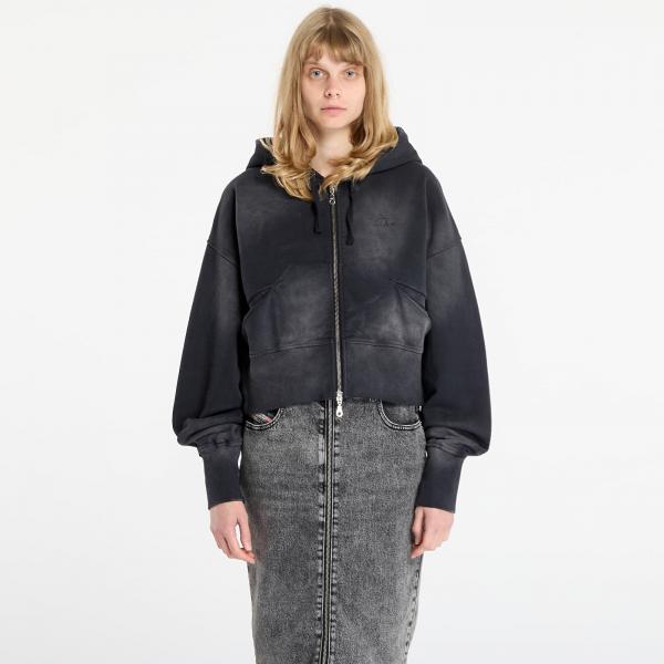 Mikina Dime Cropped Zip Hoodie UNISEX Black Washed L