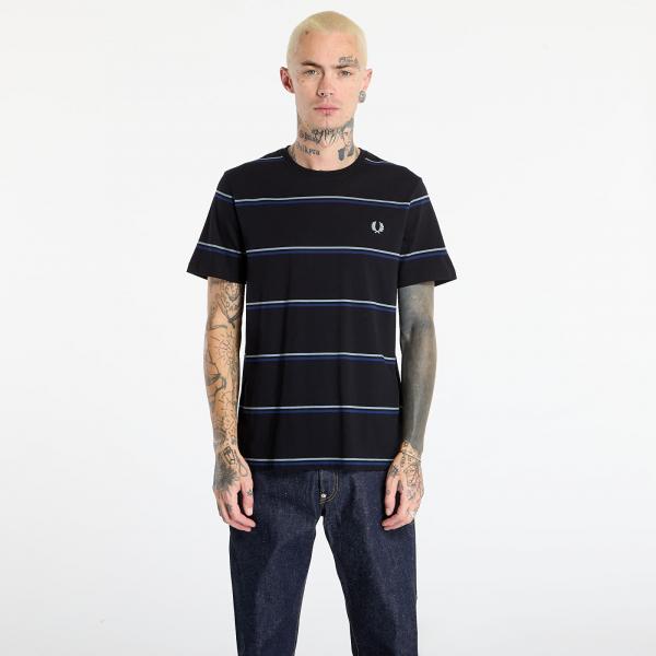 Tričko FRED PERRY Fine Stripe T-Shirt Black XL