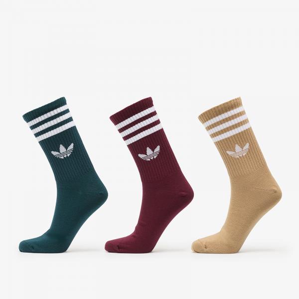 Ponožky adidas 3-Stripes Crew Socks 3-Pack Maroon/ Aurora Ivy/ Cardboard 37-39