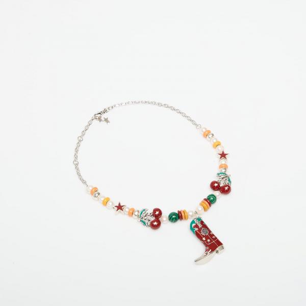 TwoJeys Summer Boot Necklace Silver Universal