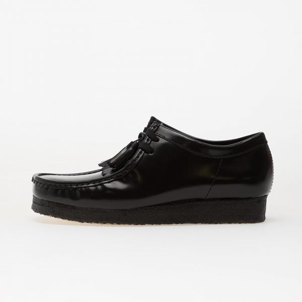 Tenisky Clarks Originals Wallabee Blk HiShine Lea EUR 44