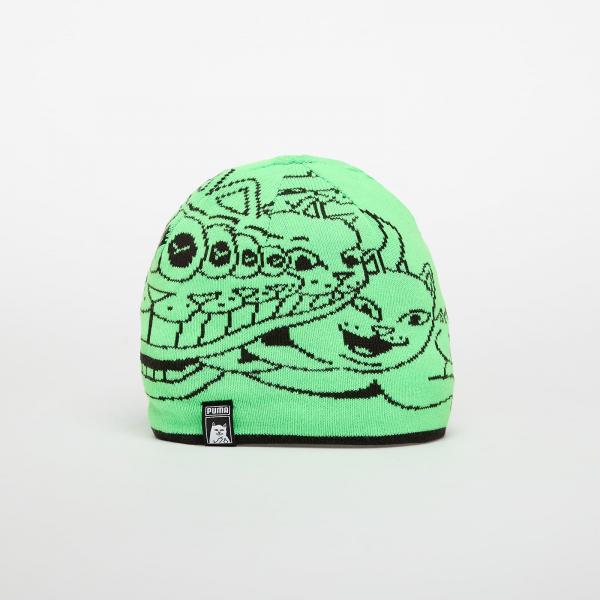 Čepice Puma x RIPNDIP Reversable Skull Beanie Puma Black/ Fluro Green Pes Universal