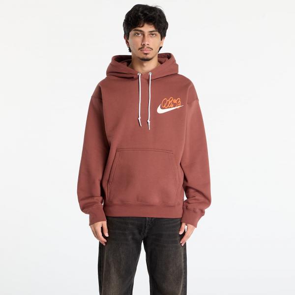 Mikina Nike Solo Swoosh Men's Fleece Hoodie Red Sepia XS