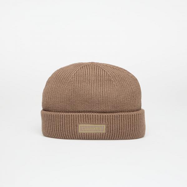 Čepice Calvin Klein Patch Chunky Rib Doc Hat Brown Universal