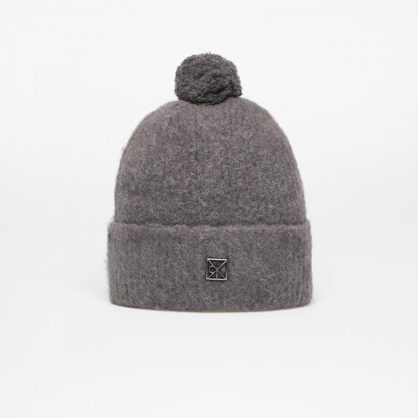 Čepice Calvin Klein Emblem Brushed Pompo Hat Grey Universal