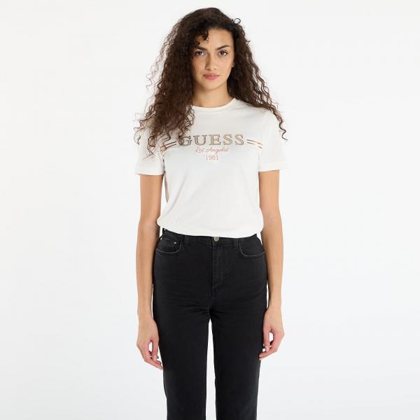 Tričko GUESS Bibia Ss T-Shirt Cream XS