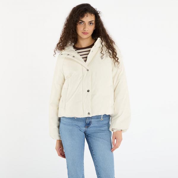 Bunda GUESS 4G Boxy Puffer Jacket Cream XS