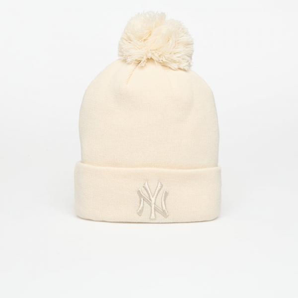 Čepice New Era Knit Medium Wmns MLB Metallic Bobble Beanie New York Yankees Light Cream Universal