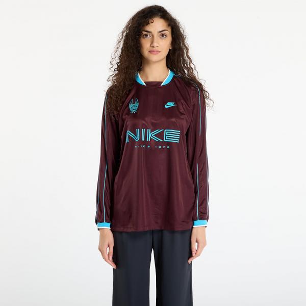 Dres Nike Sportswear Women's Long-Sleeve Jersey Top Burgundy Crush/ Baltic Blue XL