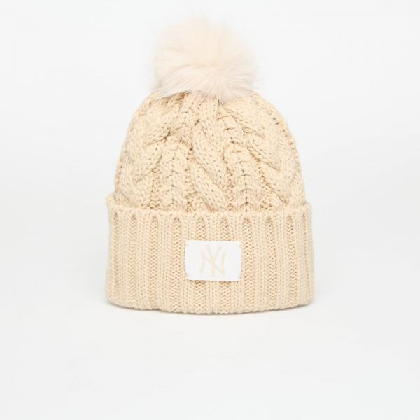 Čepice New Era New York Yankees MLB Light Beige Cable Knit Beanie Hat Stone Universal