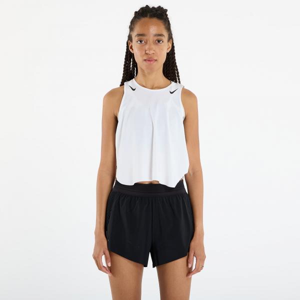 Tílko Nike AeroSwift Women's Dri-FIT ADV Cropped Running Tank Top White/ Black M