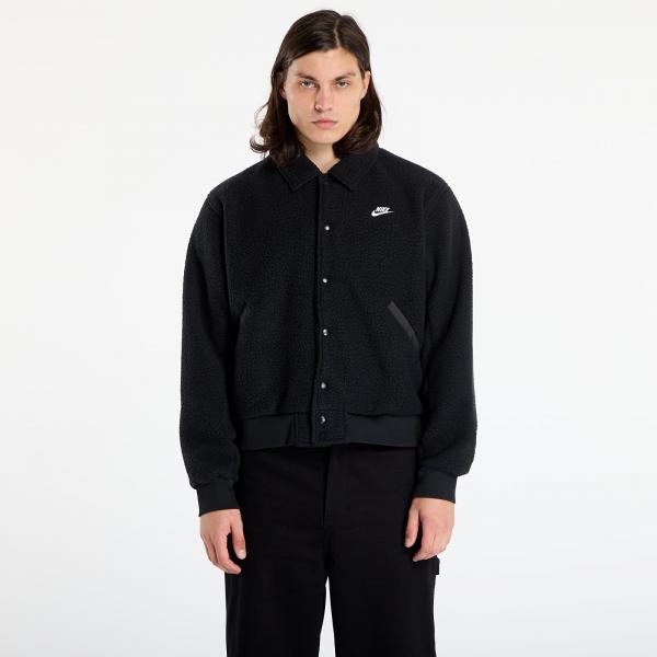 Bunda Nike Sportswear Club Men's High-Pile Fleece Coaches Jacket Black/ White S