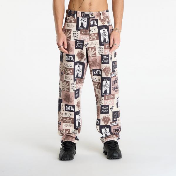 Kalhoty Patta Collage Canvas Pants Multi 38