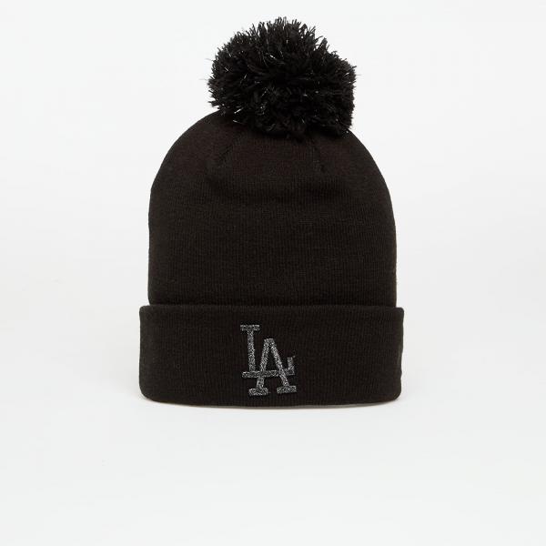 Čepice New Era Knit Medium Wmns MLB Metallic Bobble Beanie Los Angeles Dodgers Black Universal