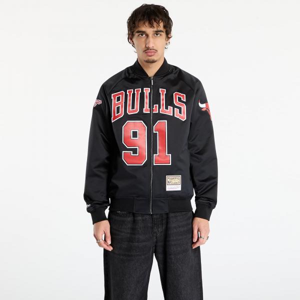 Bunda Mitchell & Ness NBA Maxxed Out Satin Jacket Bulls Dennis Rodman Black L