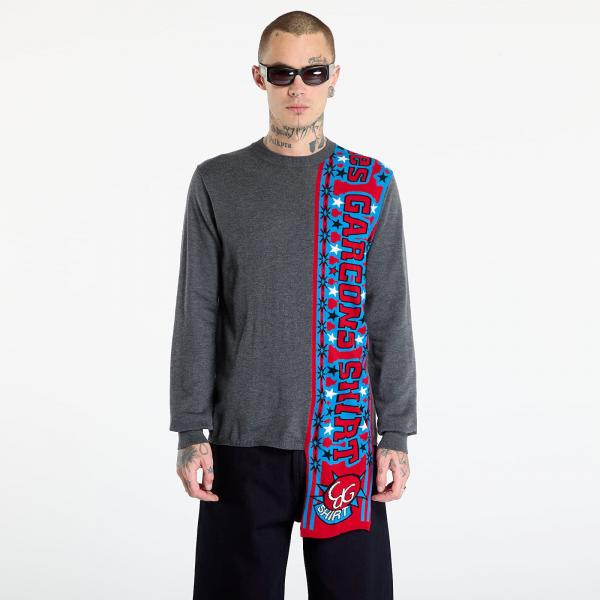 Svetr Comme des Garçons SHIRT Soccer Scarf Knitted Sweater Grey M