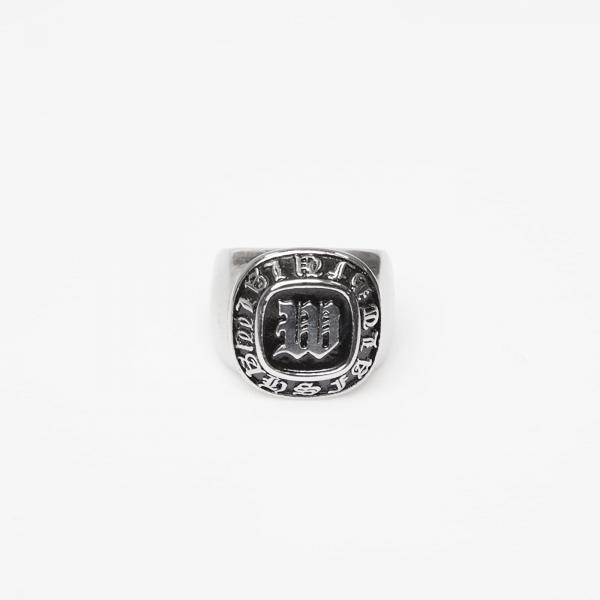 Prsten Wasted Paris U Champion Signet Ring Silver/ Black 9