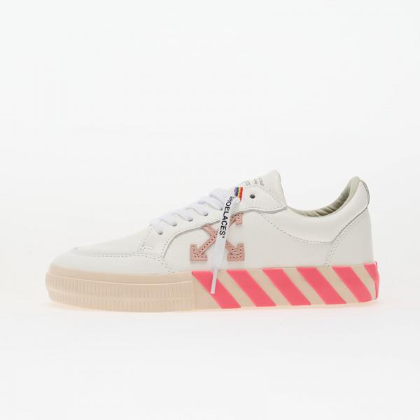 Tenisky OFF-WHITE KIDS Low Vulcanized Leather White/ Rose Pink EUR 37