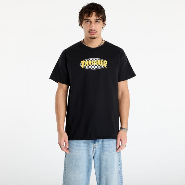 Tričko Thrasher Checkered Oval T-Shirt Black S