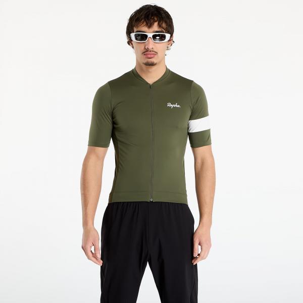 Dres Rapha Men's Core Jersey Dark Green/ White L