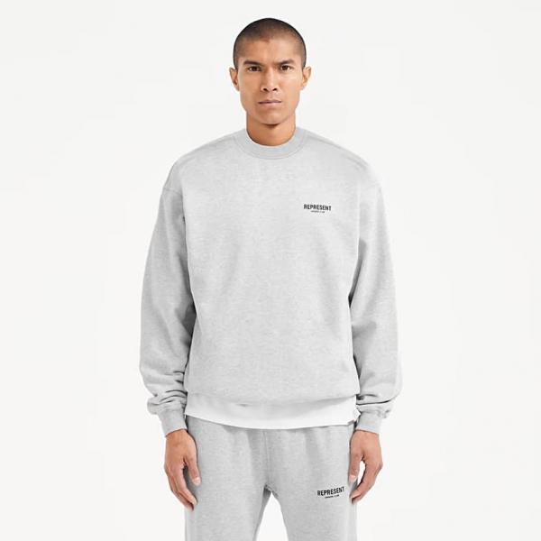Svetr REPRESENT Owners Club Sweater Ash Grey/ Black L