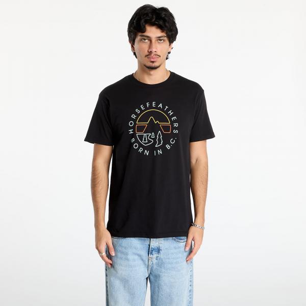 Tričko Horsefeathers Line Circle T-Shirt Black XXL