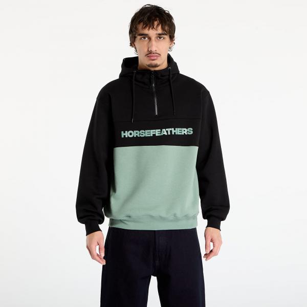 Mikina Horsefeathers Fulton Sweatshirt Black/ Iceberg Green XL