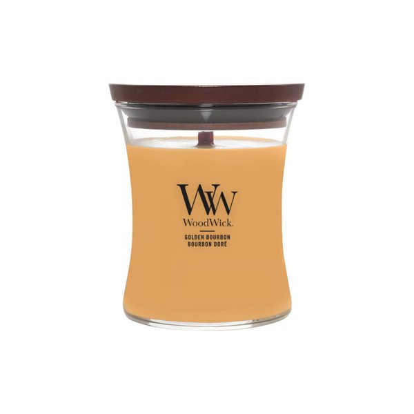 Woodwick Medium Hourglass Candle Golden Bourbon Universal