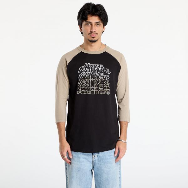 Tričko Horsefeathers Rollin Raglan T-Shirt Black/ Taupe XXL