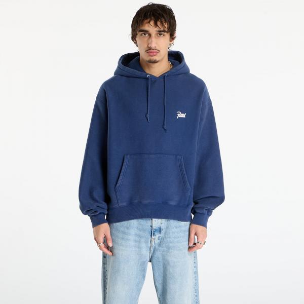 Mikina Patta Classic Acid Washed Hooded Sweater UNISEX Estate Blue M