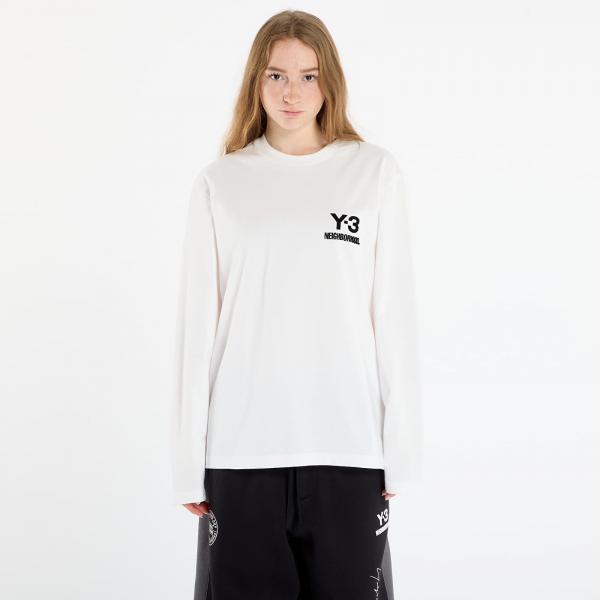 Tričko Y-3 x Neighborhood Logo Long Sleeve Tee UNISEX Core White XL