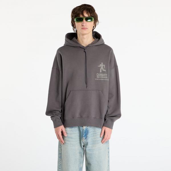 Mikina Carhartt WIP Hooded Distance Sweat UNISEX Graphite Stone Dyed XL