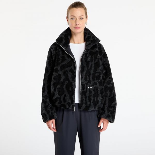 Bunda Nike Sportswear Women's High-Pile Fleece Jacket Black/ Black/ Sail XL