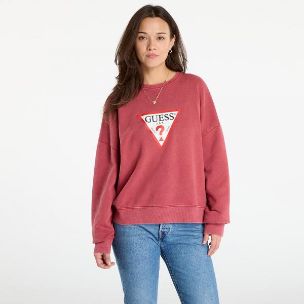 Mikina Guess Jeans Cn Os Iconic Tria Washed Red S