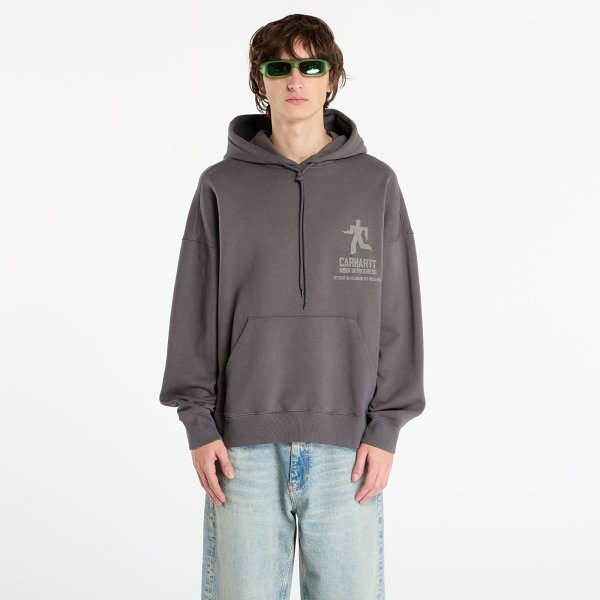 Mikina Carhartt WIP Hooded Distance Sweat UNISEX Graphite Stone Dyed XS