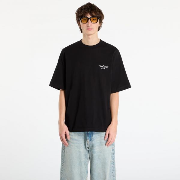 Tričko Carhartt WIP S/S Signature Script T-Shirt UNISEX Black/ White L