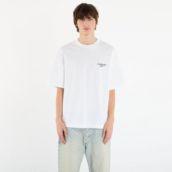 Tričko Carhartt WIP S/S Signature Script T-Shirt UNISEX White/ Black XL