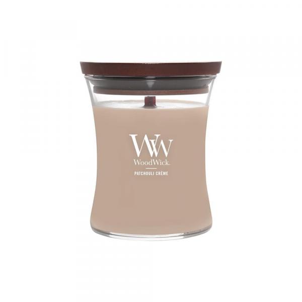 Woodwick Medium Hourglass Candle Patchouli Creme Universal